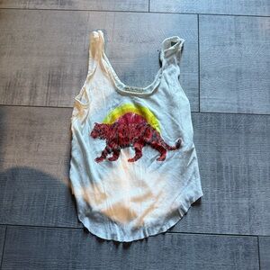 We The Free White Tank Top with Tiger Graphic